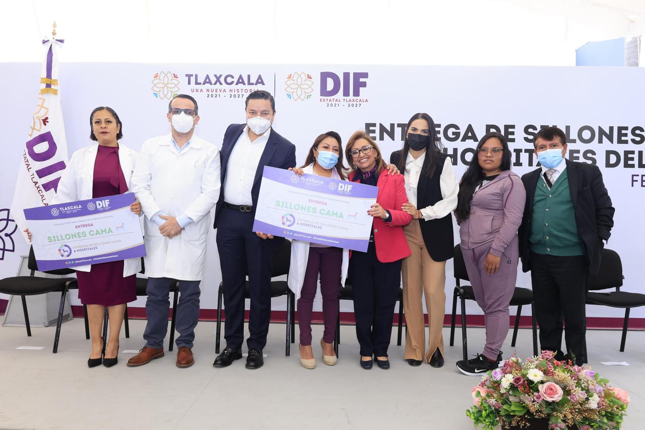Entrega gobernadora sillones-cama a 12 unidades hospitalarias públicas de Tlaxcala